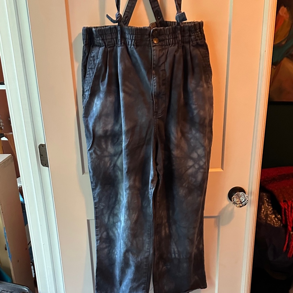Blue Tie-Dye Pants Suspenders overalls Pilcro